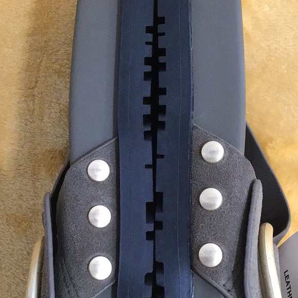 🆕 ZARA Suede Cross Strap Buckle Slides Olive Green - Picture 8 of 11